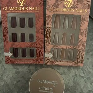Press on Nails and Ulta Beauty Mineral Setting Powder BUNDLE